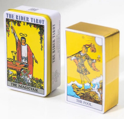 Limena kutija Tarot Svakodnevni vještičji tarot Sudbina Gatanje Obiteljska zabava Kartaška igra Tarot i opcija tarota limene kutije Gilded Edge