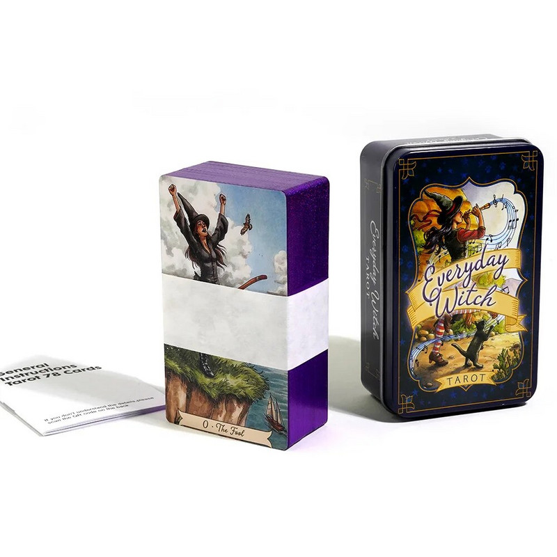 Limena kutija Tarot Svakodnevni vještičji tarot Sudbina Gatanje Obiteljska zabava Kartaška igra Tarot i opcija tarota limene kutije Gilded Edge