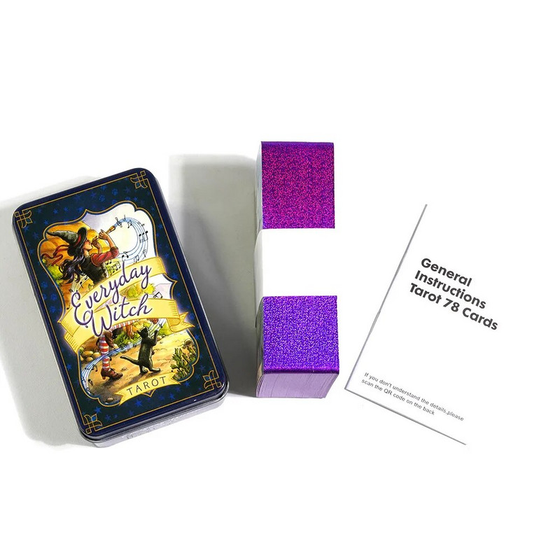 Limena kutija Tarot Svakodnevni vještičji tarot Sudbina Gatanje Obiteljska zabava Kartaška igra Tarot i opcija tarota limene kutije Gilded Edge