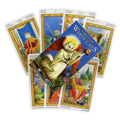 Tarot Of White Cats Cards Divination Deck English Versions Edition Oracle Board Игра на настолни игри за парти