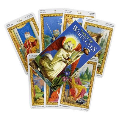 Tarot Bijele mačke Karte Proricanje Špil Engleske verzije Izdanje Oracle Board Igranje stolnih igara za zabavu