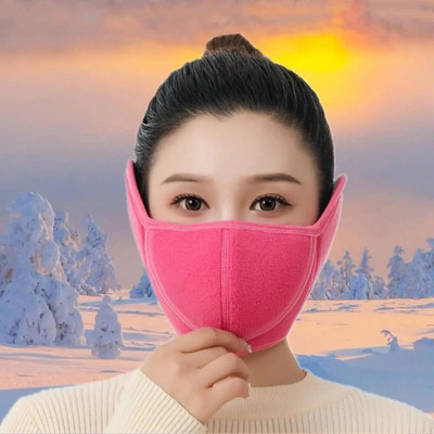 Saglabā siltumu ziemas pussejas maska Modes atvērts deguns Elpojošs ausu aizsargs Ausu aizsargi Unisex flīsa jāšanas maska āra