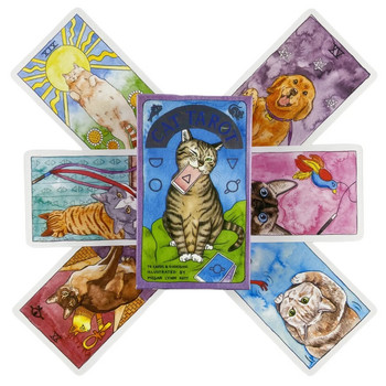Cute Cat Tarot Cards A 78 Deck Oracle English Visions Divination Edition Borad Παίζοντας Παιχνίδια