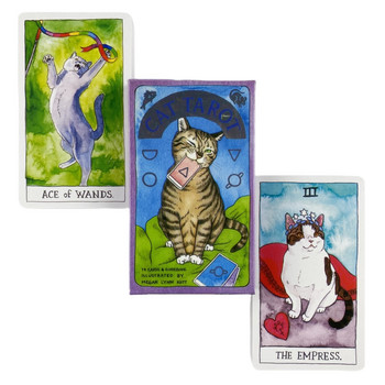 Cute Cat Tarot Cards A 78 Deck Oracle English Visions Divination Edition Borad Παίζοντας Παιχνίδια