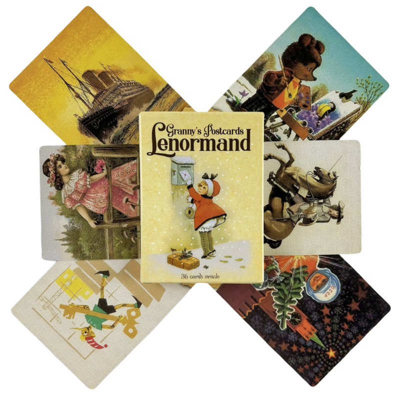 Postcards Lenormand Oracle Cards A 36 English Visions Divination Edition Deck Borad Games