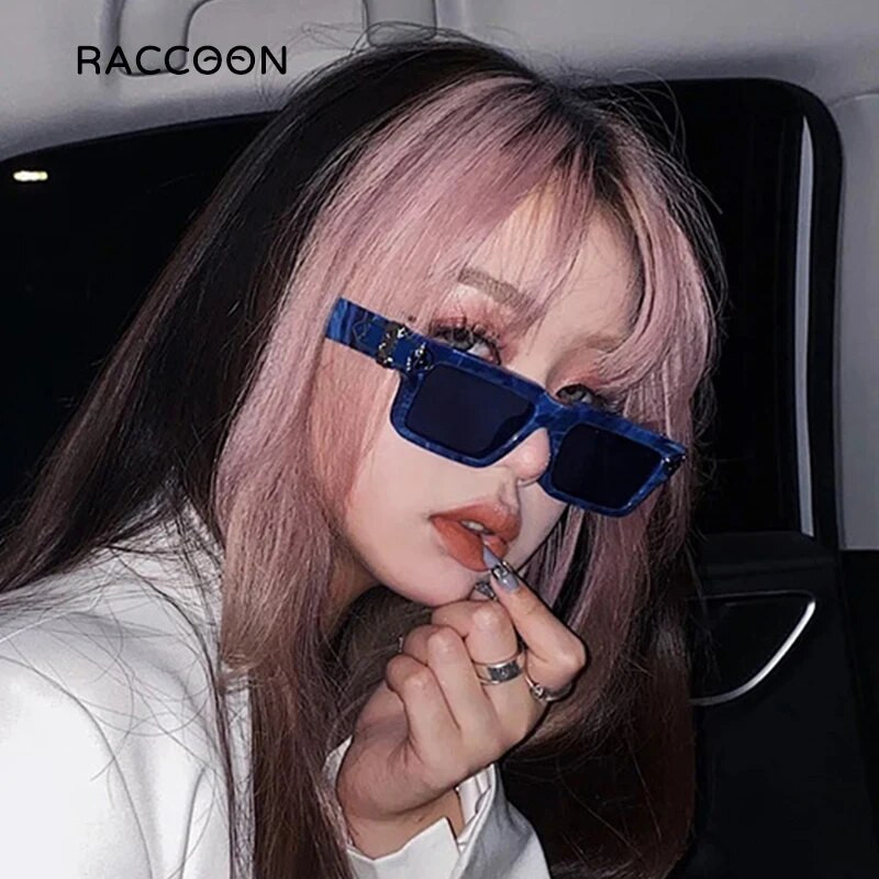 2021 Retro Väikese ristküliku raamiga päikeseprillid Naiste Luksusbränd Deisgn Metal Edge Vintage päikeseprillid Meeste Ruuduvarjud Uv400