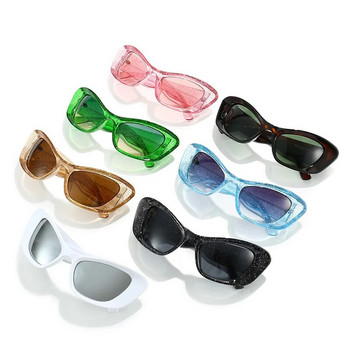 Уникални пънк слънчеви очила котешко око Дамски реколта Мъжки Модни модни цветни слънчеви очила Ретро нюанси Блестящи очила Y2k Streetwear