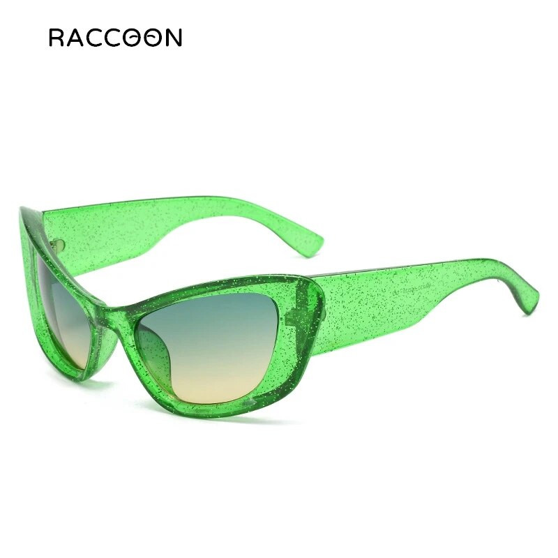 Unikaalsed Cat Eye Punk päikeseprillid Naiste Vintage Mehed Trendikas mood Värvikad päikeseprillid Retro Varjud Sädelevad prillid Y2k Tänavarõivad