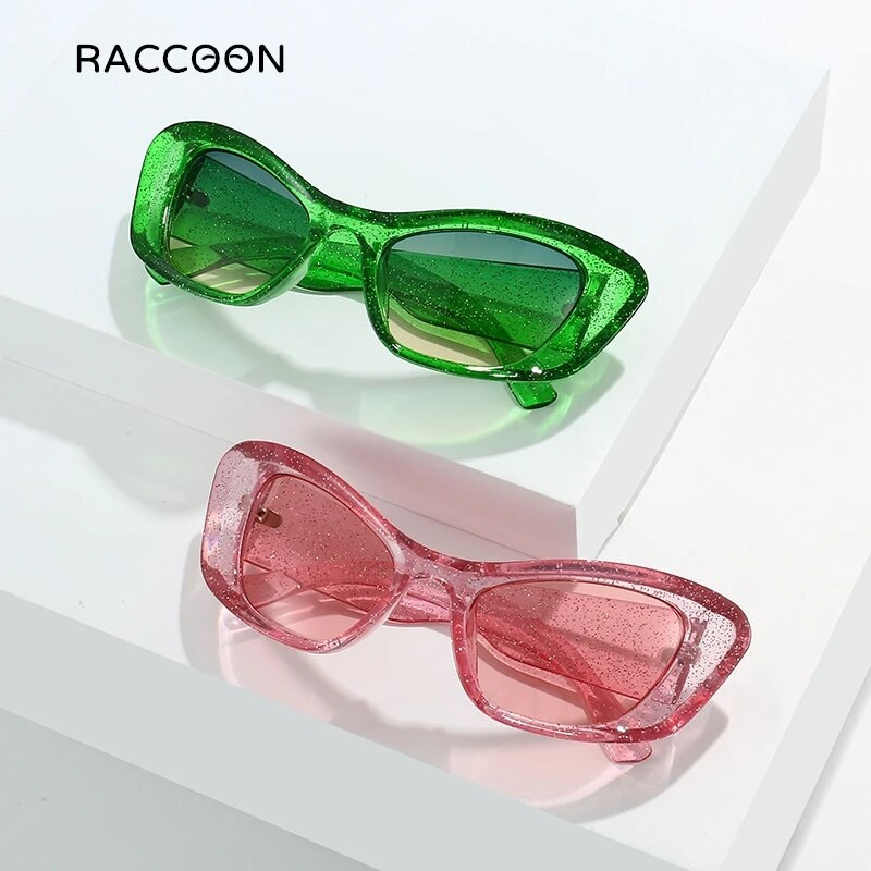 Unikaalsed Cat Eye Punk päikeseprillid Naiste Vintage Mehed Trendikas mood Värvikad päikeseprillid Retro Varjud Sädelevad prillid Y2k Tänavarõivad