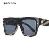 2021. aasta uus moodsad luksuslikud ülisuured ruudukujulised päikeseprillid naistele Meeste vintage musta värvi gradiendikujundusega päikeseprillid lamedad prillid