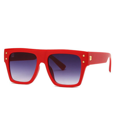 2021. aasta uus moodsad luksuslikud ülisuured ruudukujulised päikeseprillid naistele Meeste vintage musta värvi gradiendikujundusega päikeseprillid lamedad prillid