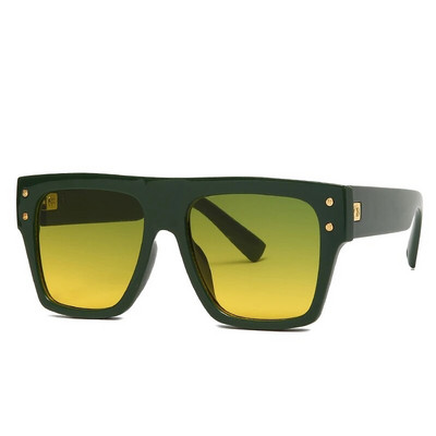 2021. aasta uus moodsad luksuslikud ülisuured ruudukujulised päikeseprillid naistele Meeste vintage musta värvi gradiendikujundusega päikeseprillid lamedad prillid