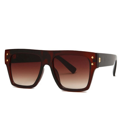 2021. aasta uus moodsad luksuslikud ülisuured ruudukujulised päikeseprillid naistele Meeste vintage musta värvi gradiendikujundusega päikeseprillid lamedad prillid