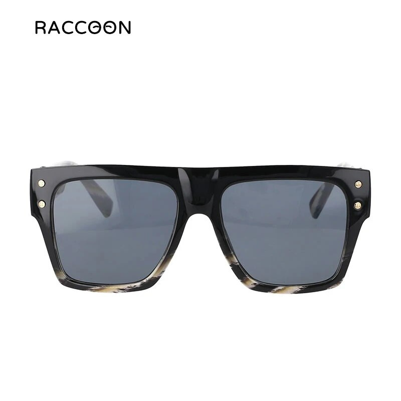 2021. aasta uus moodsad luksuslikud ülisuured ruudukujulised päikeseprillid naistele Meeste vintage musta värvi gradiendikujundusega päikeseprillid lamedad prillid