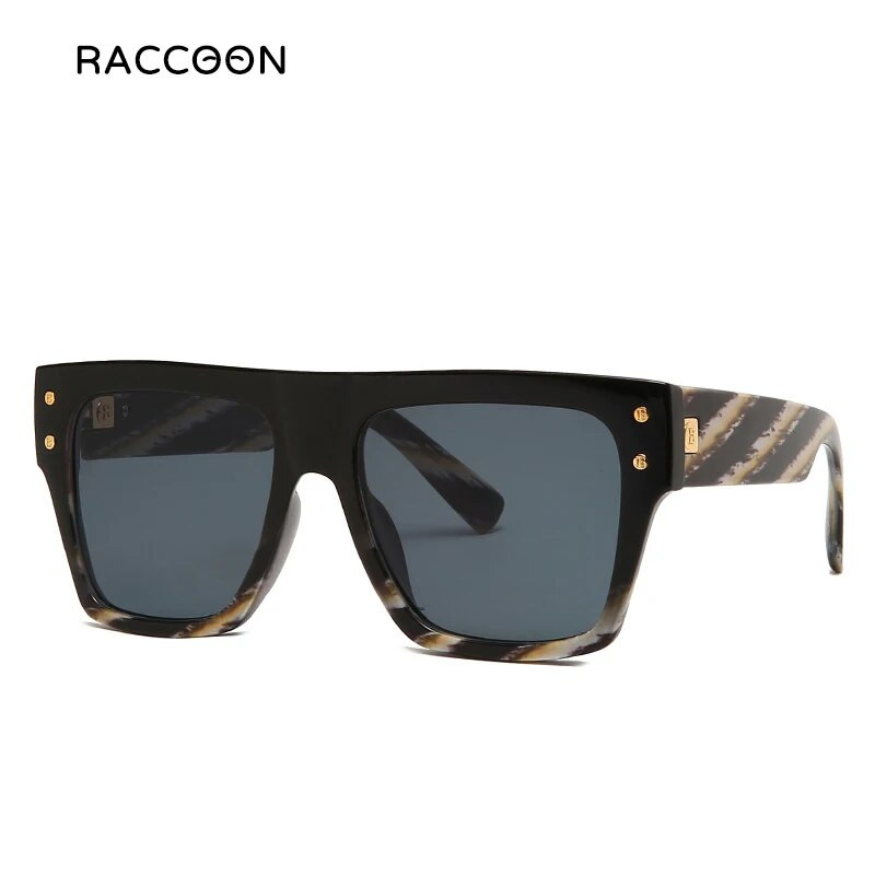 2021. aasta uus moodsad luksuslikud ülisuured ruudukujulised päikeseprillid naistele Meeste vintage musta värvi gradiendikujundusega päikeseprillid lamedad prillid