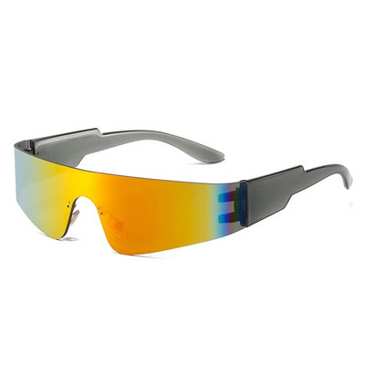 SO&EI Retro Y2K Punk sunčane naočale bez okvira Ženske modne šarene sjenila UV400 Muške jednodijelne sportske naočale za vožnju