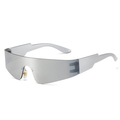 SO&EI Retro Y2K Punk sunčane naočale bez okvira Ženske modne šarene sjenila UV400 Muške jednodijelne sportske naočale za vožnju