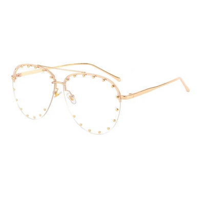 SHAUNA Retro zakovice Ženske pilotske sunčane naočale bez okvira Dizajnerske marke Modne ženske naočale s gradijentnim punk stilom