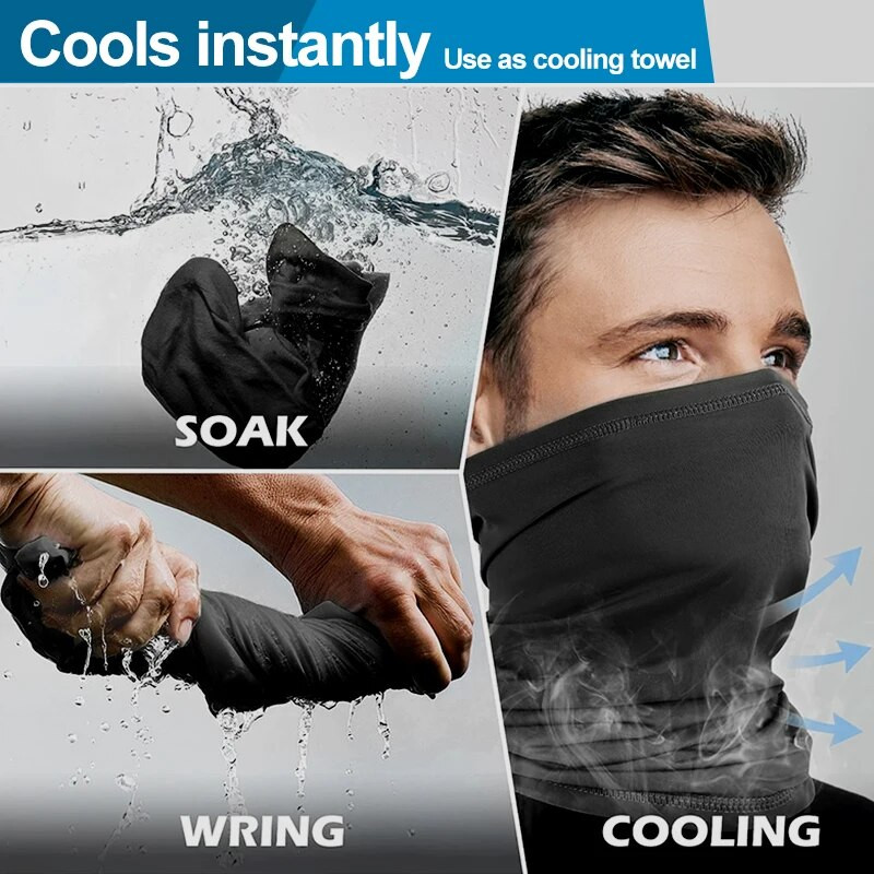 2 buc. Mască de față pentru ciclism, protecție solară respirabilă, eșarfă din mătase de gheață, pescuit în aer liber, eșarfă magică pentru față, pentru gât, mască cu mânecă, mască sportivă.