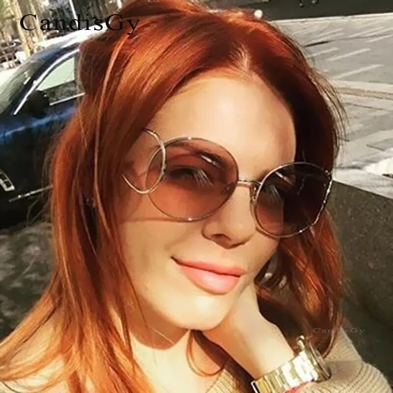 Neregulāra rāmja lielizmēra saulesbrilles savdabīgas liela izmēra saulesbrilles Gradients vīriešiem vai sievietēm Lēti iepirkšanās Ķīnā