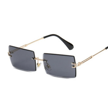 Модни квадратни слънчеви очила Дамски маркови дизайнерски огледални слънчеви очила без рамки Дамски малки рамки с градиент Lunette Soleil Femme
