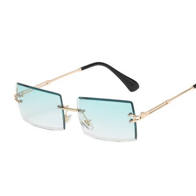 Modes kvadrātveida saulesbrilles sieviete zīmola dizainere bezmalas spoguļa saulesbrilles sievietēm maza rāmja gradienta Lunette Soleil Femme