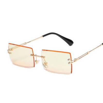 Modes kvadrātveida saulesbrilles sieviete zīmola dizainere bezmalas spoguļa saulesbrilles sievietēm maza rāmja gradienta Lunette Soleil Femme