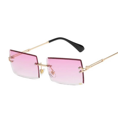 Modes kvadrātveida saulesbrilles sieviete zīmola dizainere bezmalas spoguļa saulesbrilles sievietēm maza rāmja gradienta Lunette Soleil Femme