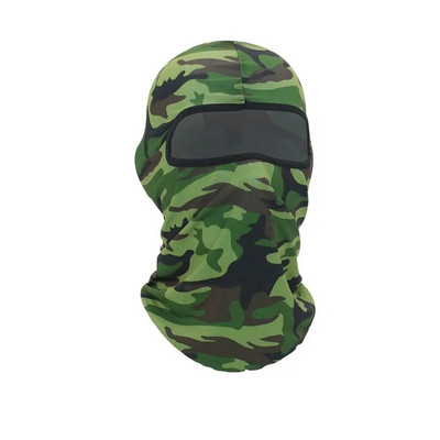 Mască de față cu balaclava cu imprimare de camuflaj Mască de călărie cu protecție UV Mască de echitație de schi Glugă de soare Mască tactică în aer liber Esarfă de ciclism pentru bărbați și femei