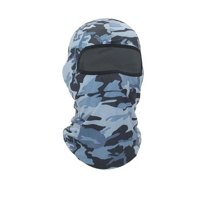 Mască de față cu balaclava cu imprimare de camuflaj Mască de călărie cu protecție UV Mască de echitație de schi Glugă de soare Mască tactică în aer liber Esarfă de ciclism pentru bărbați și femei