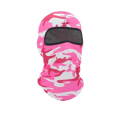 Mască de față cu balaclava cu imprimare de camuflaj Mască de călărie cu protecție UV Mască de echitație de schi Glugă de soare Mască tactică în aer liber Esarfă de ciclism pentru bărbați și femei