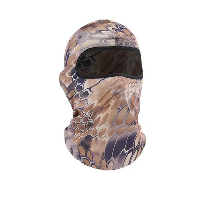 Mască de față cu balaclava cu imprimare de camuflaj Mască de călărie cu protecție UV Mască de echitație de schi Glugă de soare Mască tactică în aer liber Esarfă de ciclism pentru bărbați și femei