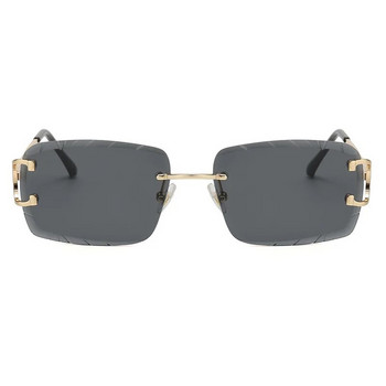 Модни квадратни слънчеви очила Винтидж Дамски Мъжки Слънчеви очила без рамки Ретро луксозни маркови дизайнерски очила UV400 Travel