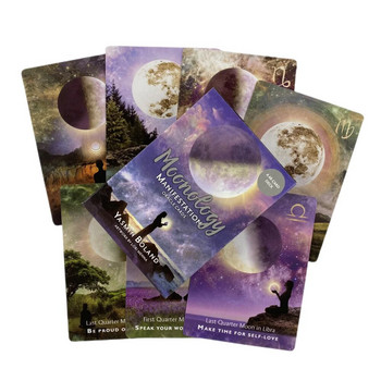 Moonology Manifestation Oracle Cards Deck Tarot English Visions Divination Edition Borad Παίζοντας παιχνίδια