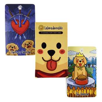Labradorable Κάρτες Ταρώ Cute Dog Design A 78 Deck Oracle English Visions Divination Edition Borad Παιχνίδια παιχνιδιού
