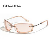 SHAUNA Nove pravokutne sunčane naočale Y2K Candy Color Modne sportske sjenila za vožnju UV400 Modne plavo zelene sunčane naočale za muškarce