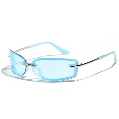 SHAUNA Nove pravokutne sunčane naočale Y2K Candy Color Modne sportske sjenila za vožnju UV400 Modne plavo zelene sunčane naočale za muškarce