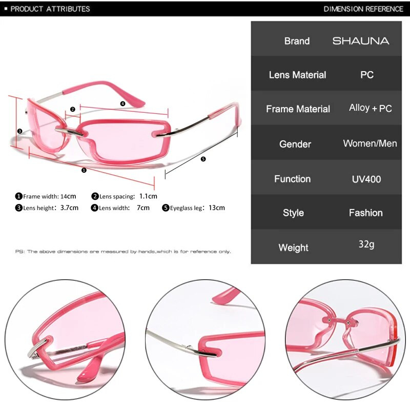 SHAUNA Nove pravokutne sunčane naočale Y2K Candy Color Modne sportske sjenila za vožnju UV400 Modne plavo zelene sunčane naočale za muškarce