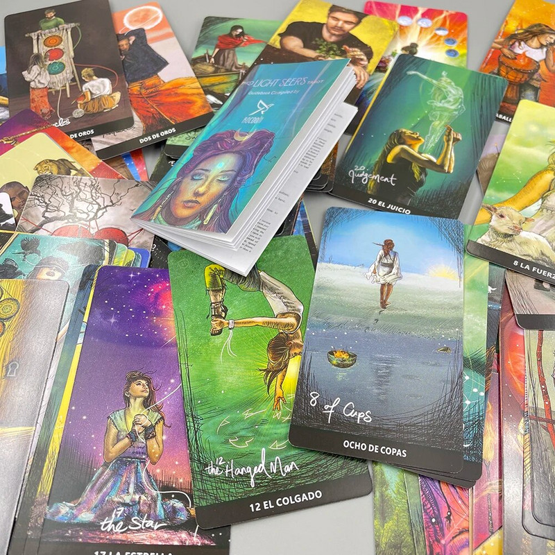 Tarrotikaardid hispaaniakeelses ennustamispakis algajatele koos juhendiraamatuga lauamängud Astroloogia hispaania inglise keele taropakk