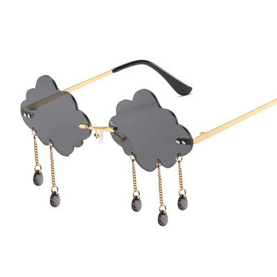 Madingi Ratlankiai Vyriški Akiniai nuo saulės Moteris Madingi Debesys Akiniai nuo saulės Moteriški Vyriški Vintažiniai Metaliniai Kutai Lietaus Dizainas Oculos De Sol