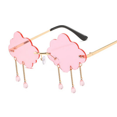 Madingi Ratlankiai Vyriški Akiniai nuo saulės Moteris Madingi Debesys Akiniai nuo saulės Moteriški Vyriški Vintažiniai Metaliniai Kutai Lietaus Dizainas Oculos De Sol