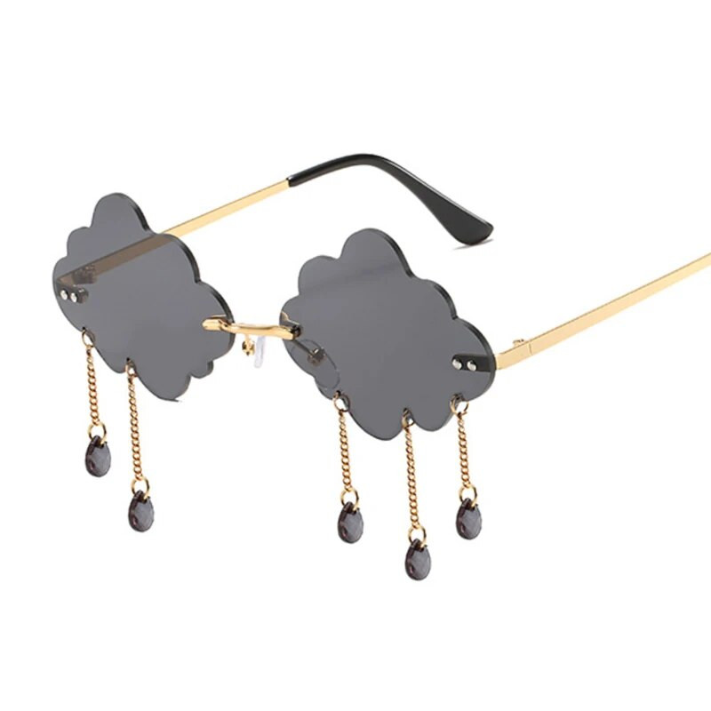 Madingi Ratlankiai Vyriški Akiniai nuo saulės Moteris Madingi Debesys Akiniai nuo saulės Moteriški Vyriški Vintažiniai Metaliniai Kutai Lietaus Dizainas Oculos De Sol