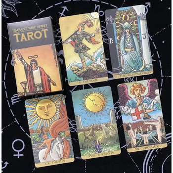 Radiant Wise Spirit Tarot Cards Настолна игра Oracle Cards Tarot Decks Divination Fate Entertainment Deck Party Astrology Game Cards
