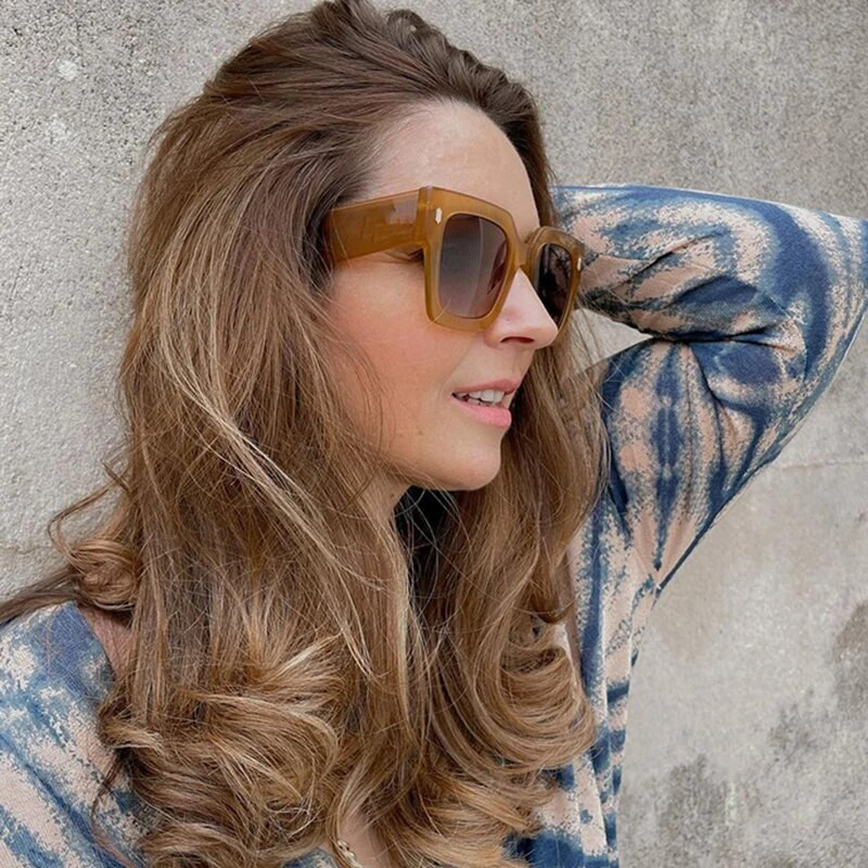 Klasisks luksusa zīmola dizainers liels rāmis kvadrātveida saulesbrilles sievietēm vīriešiem modes vintage populāras ceļojumu saulesbriļļu žalūzijas UV400