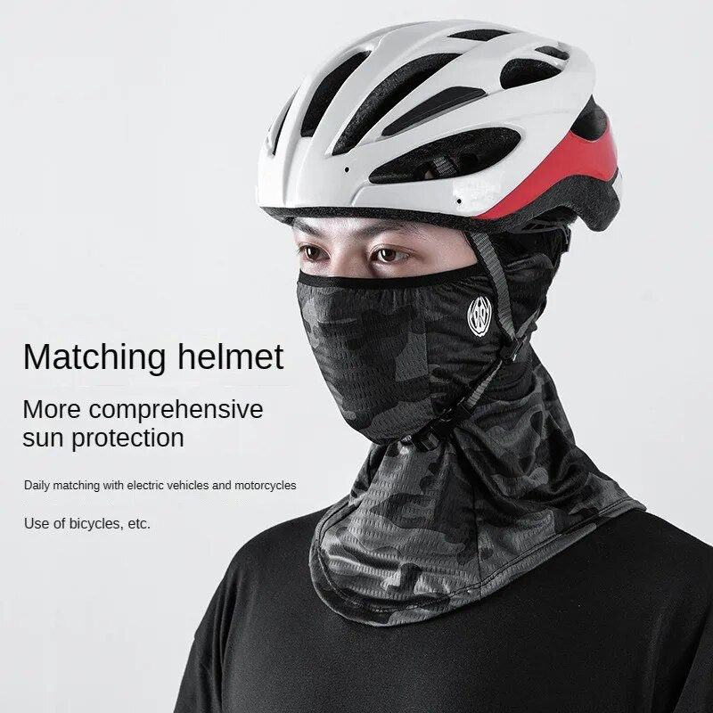 Ledus zīda sauļošanās sejas šalle unisex sejas pārklājuma maska āra sporta velosipēda galvas saite Quick Dry putekļu necaurlaidīga makšķerēšanas sporta kapuce