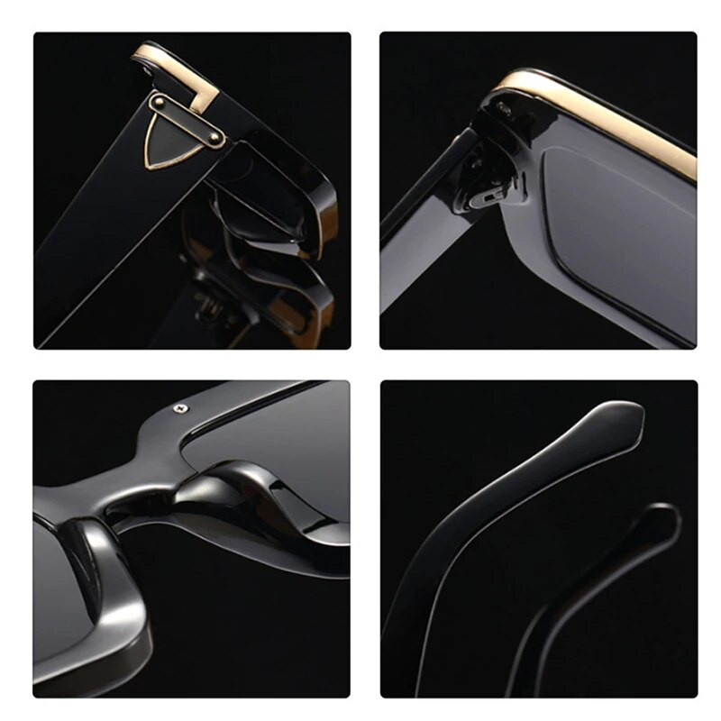 Retro četvrtaste muške sunčane naočale Dizajnerske marke Crne naočale Modne nijanse u trendu Ženske vintage luksuzne sunčane naočale za milijunaše