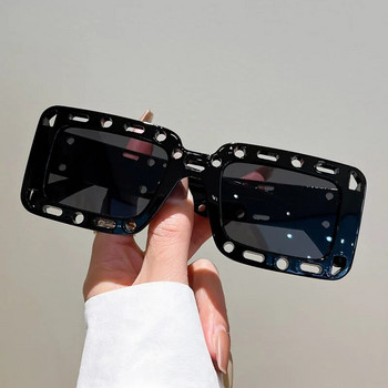 KAMMPT Квадратна вдлъбната джанта Мъжки Дамски слънчеви очила Модни извънгабаритни градиентни бонбонени цветни нюанси Моден дизайн на марката UV400 Очила