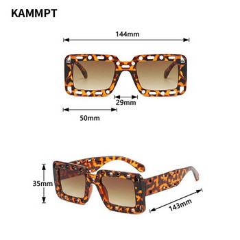KAMMPT Квадратна вдлъбната джанта Мъжки Дамски слънчеви очила Модни извънгабаритни градиентни бонбонени цветни нюанси Моден дизайн на марката UV400 Очила