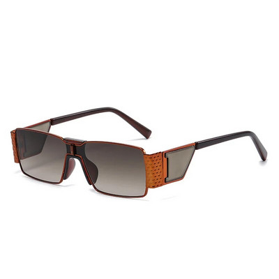 SHAUNA Retro Steampunk Ochelari de soare dreptunghi pentru femei, designer de modă, nuanțe degradate, UV400, ochelari de soare pătrați punk pentru bărbați