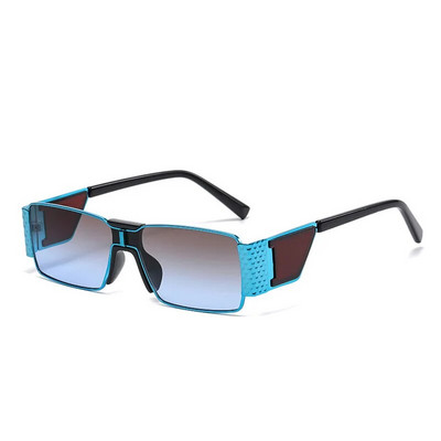 SHAUNA Retro Steampunk Ochelari de soare dreptunghi pentru femei, designer de modă, nuanțe degradate, UV400, ochelari de soare pătrați punk pentru bărbați